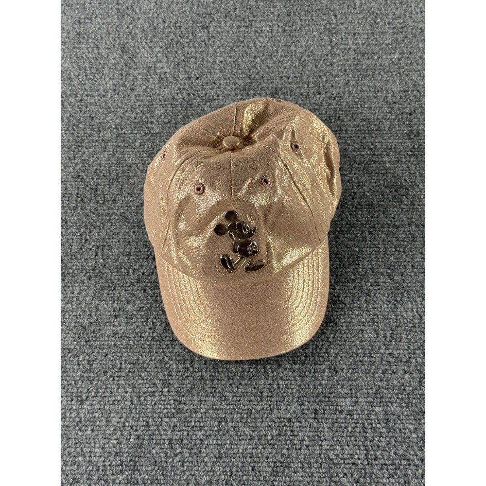 Disney Parks Rose Gold Metallic Mickey Mouse Baseball Cap Walt Disney World Hat